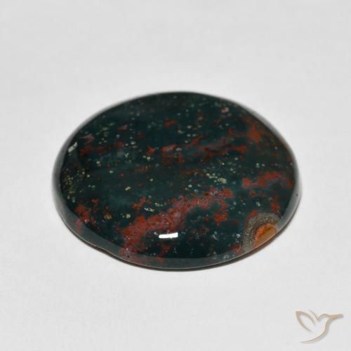 Sanguinaria Verde y rojo natural de 29.09 ct, Redondo, Opaco