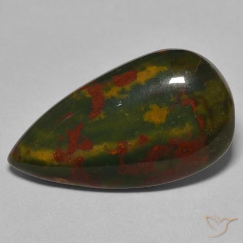 15.94ct Natural Verde y rojo Sanguinaria, En forma de pera, Opaco