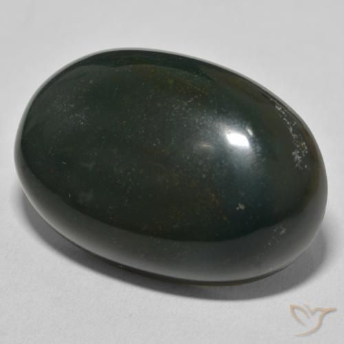 Sanguinaria Verde oscuro natural de 55.24 ct, Ovalada, Opaco