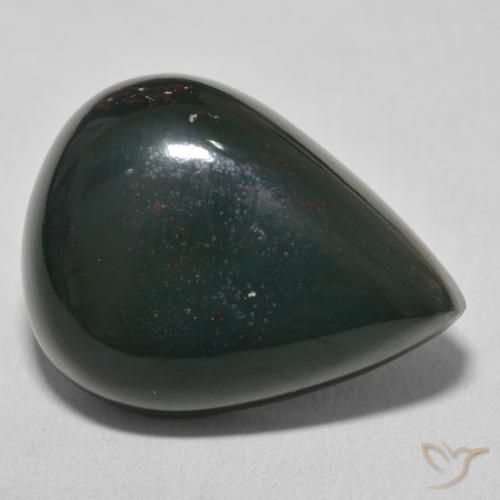 Sanguinaria Verde y rojo natural de 24.30 ct, En forma de pera, Opaco