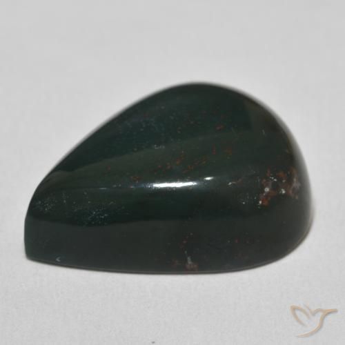 Sanguinaria Verde y rojo natural de 24.30 ct, En forma de pera, Opaco