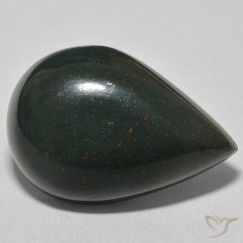 Sanguinaria Verde y rojo natural de 25.62 ct, En forma de pera, Opaco