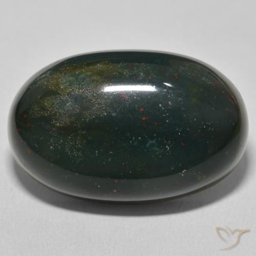 37.80ct Natural Verde oscuro Sanguinaria, Ovalada, Opaco