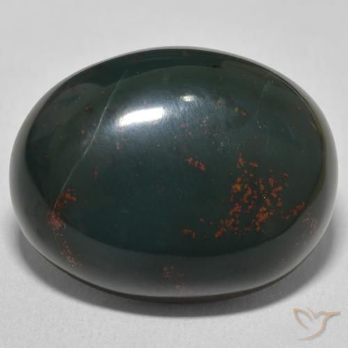 24.03ct Natural Verde y rojo Sanguinaria, Ovalada, Opaco