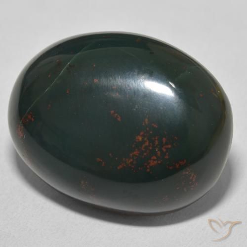 Sanguinaria Verde y rojo natural de 24.03 ct, Ovalada, Opaco