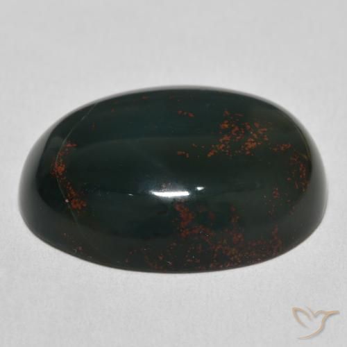 Sanguinaria Verde y rojo natural de 24.03 ct, Ovalada, Opaco