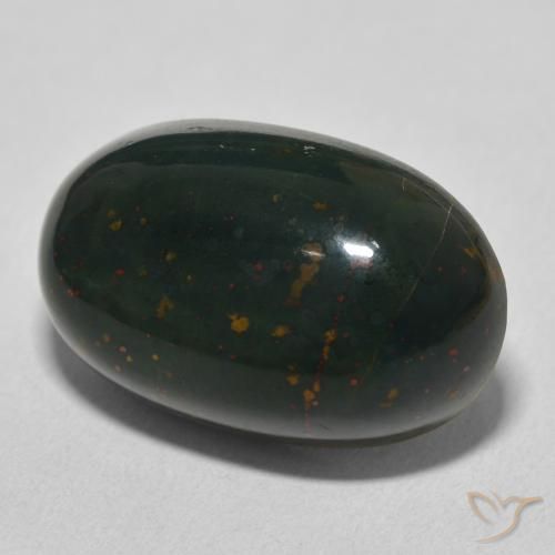 Sanguinaria Verde y rojo natural de 20.45 ct, Ovalada, Opaco