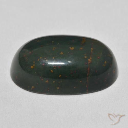 Sanguinaria Verde y rojo natural de 20.45 ct, Ovalada, Opaco