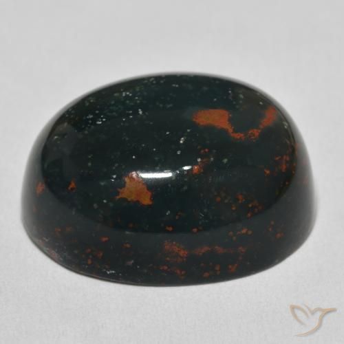 Sanguinaria Verde oscuro natural de 32.22 ct, Ovalada, Opaco