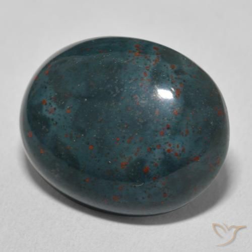 Sanguinaria Verde bosque natural de 16.08 ct, Ovalada, Opaco