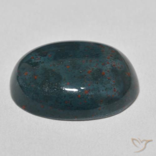 Sanguinaria Verde bosque natural de 16.08 ct, Ovalada, Opaco