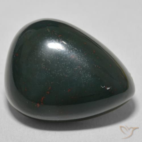 Sanguinaria Verde oscuro natural de 29.36 ct, En forma de pera, Opaco