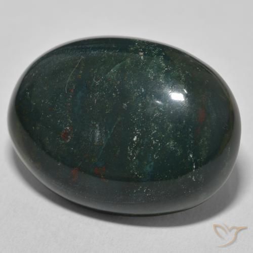 Sanguinaria Verde bosque natural de 44.03 ct, Ovalada, Opaco