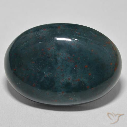 32.86ct Natural Verde oscuro Sanguinaria, Ovalada, Opaco
