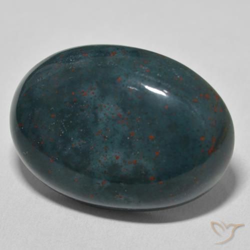 Sanguinaria Verde oscuro natural de 32.86 ct, Ovalada, Opaco
