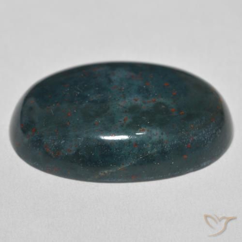 Sanguinaria Verde oscuro natural de 32.86 ct, Ovalada, Opaco