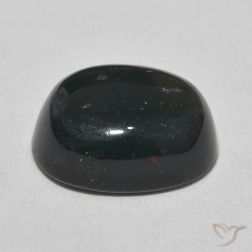 Sanguinaria Verde oscuro natural de 12.03 ct, Ovalada, Opaco