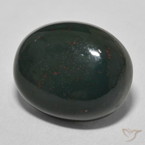 Sanguinaria Verde azulado natural de 15.68 ct, Ovalada, Opaco