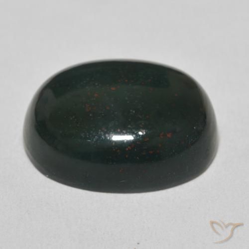 Sanguinaria Verde azulado natural de 15.68 ct, Ovalada, Opaco