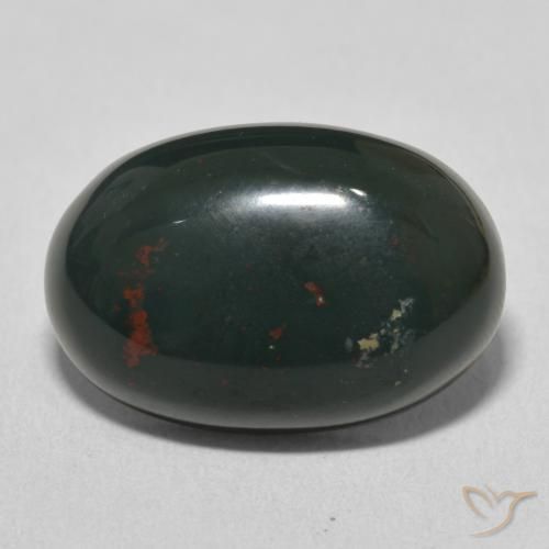 11.01ct Natural Verde oscuro medio Sanguinaria, Ovalada, Opaco