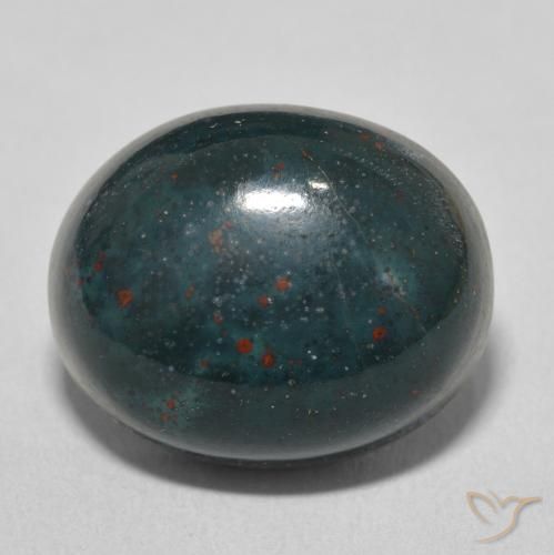 15.13ct Natural Verde azulado Sanguinaria, Ovalada, Opaco