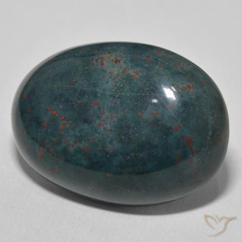 Sanguinaria Verde multicolor natural de 30.84 ct, Ovalada, Opaco