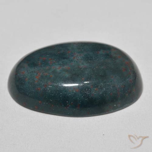 Sanguinaria Verde multicolor natural de 30.84 ct, Ovalada, Opaco