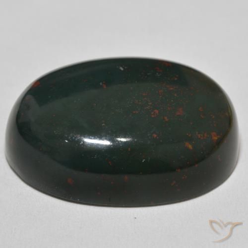 Sanguinaria Verde multicolor natural de 57.49 ct, Ovalada, Opaco