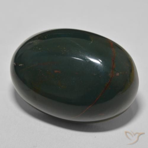 Sanguinaria Verde oscuro medio natural de 94.86 ct, Ovalada, Opaco