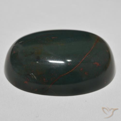 Sanguinaria Verde oscuro medio natural de 94.86 ct, Ovalada, Opaco