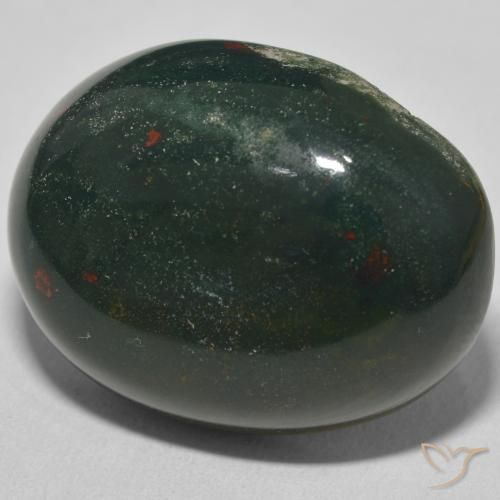 Sanguinaria Verde oscuro natural de 33.61 ct, Ovalada, Opaco