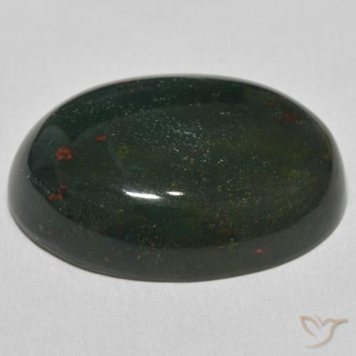 Sanguinaria Verde oscuro natural de 33.61 ct, Ovalada, Opaco