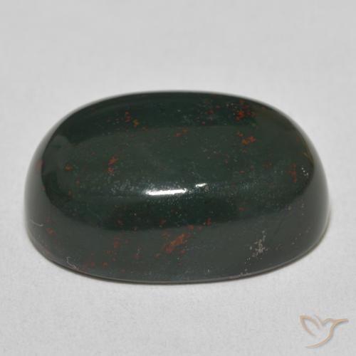 Sanguinaria Verde oscuro natural de 21.39 ct, Ovalada, Opaco