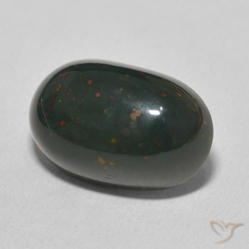 Sanguinaria Verde oscuro natural de 9.92 ct, Ovalada, Opaco