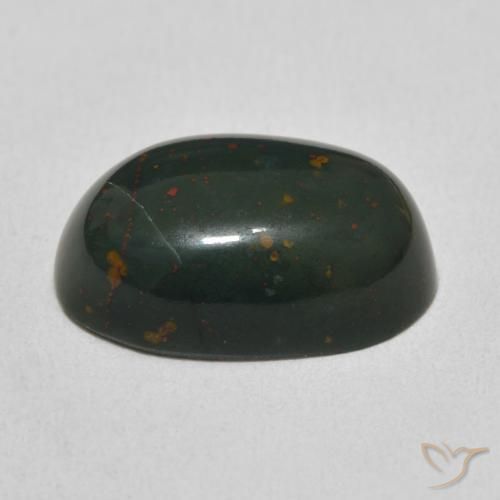 Sanguinaria Verde oscuro natural de 9.92 ct, Ovalada, Opaco