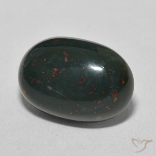 Sanguinaria Verde bosque natural de 9.32 ct, Ovalada, Opaco