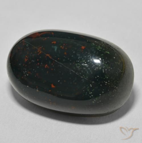 Sanguinaria Verde bosque natural de 39.29 ct, Ovalada, Opaco