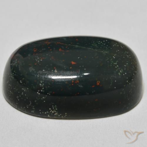 Sanguinaria Verde bosque natural de 39.29 ct, Ovalada, Opaco