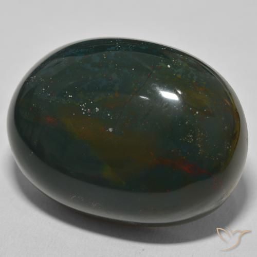 Sanguinaria Verde bosque natural de 88.29 ct, Ovalada, Opaco