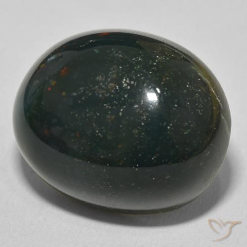 Sanguinaria Verde bosque natural de 32.86 ct, Ovalada, Opaco
