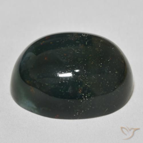 Sanguinaria Verde bosque natural de 32.86 ct, Ovalada, Opaco