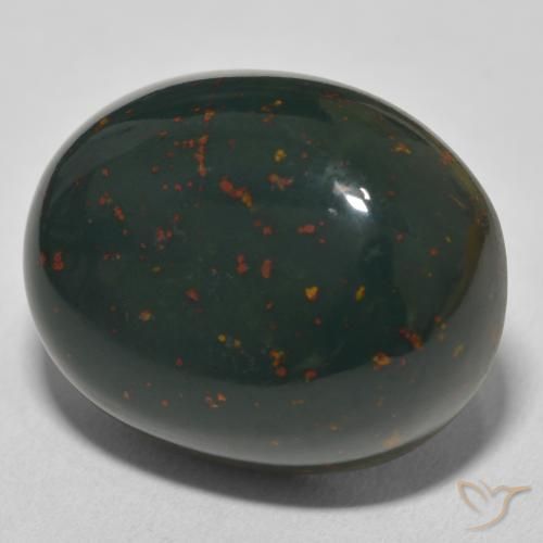 Sanguinaria Verde multicolor natural de 31.63 ct, Ovalada, Opaco