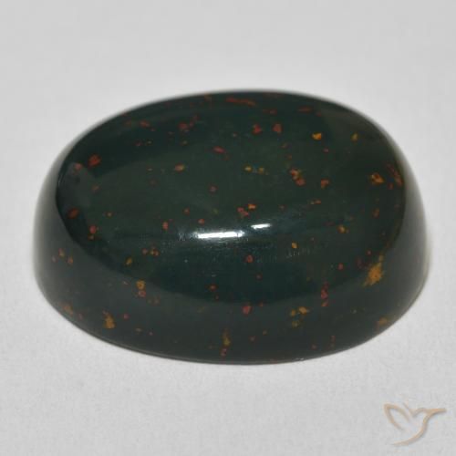 Sanguinaria Verde multicolor natural de 31.63 ct, Ovalada, Opaco