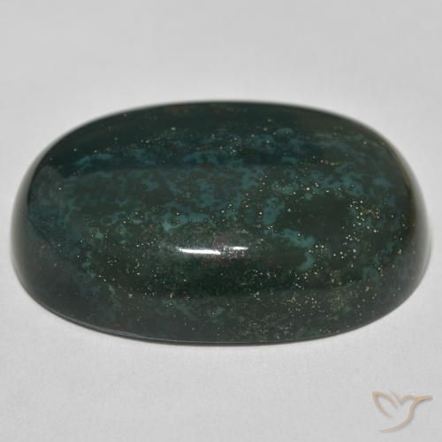 Sanguinaria Verde oscuro natural de 76.31 ct, Ovalada, Opaco