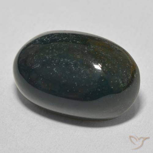 Sanguinaria Verde bosque natural de 15.71 ct, Ovalada, Opaco