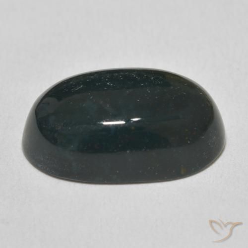 Sanguinaria Verde bosque natural de 15.71 ct, Ovalada, Opaco