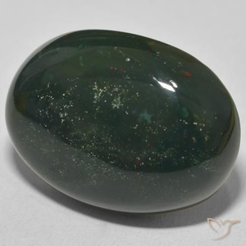 Sanguinaria Verde multicolor natural de 30.57 ct, Ovalada, Opaco