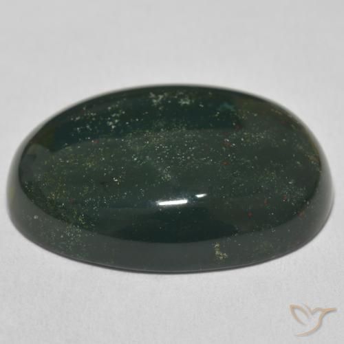 Sanguinaria Verde multicolor natural de 30.57 ct, Ovalada, Opaco