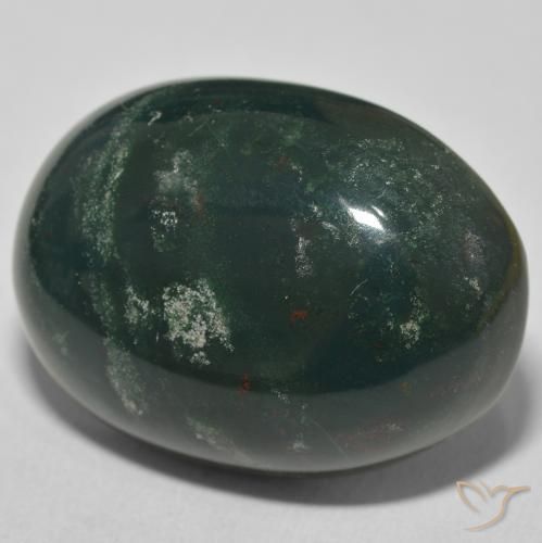 Sanguinaria Verde oscuro natural de 41.22 ct, Ovalada, Opaco