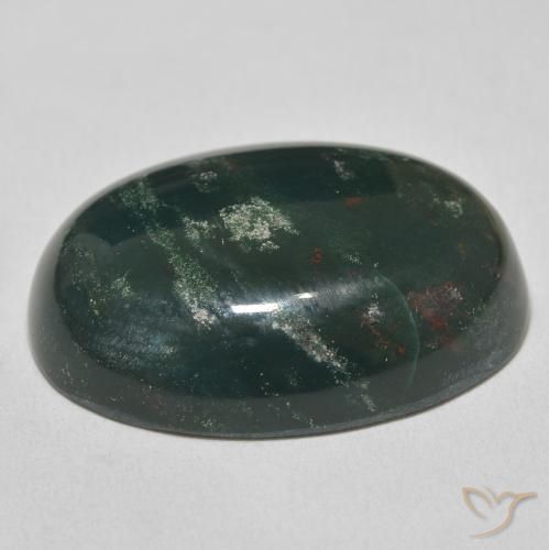 Sanguinaria Verde oscuro natural de 41.22 ct, Ovalada, Opaco